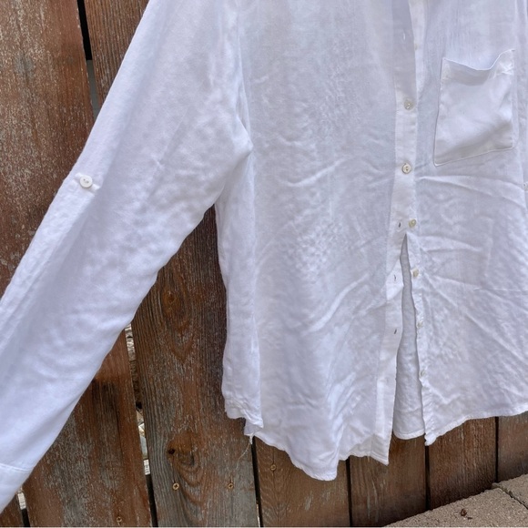 JANE &‎ DELANCEY Women’s White Long Sleeve Button Down Top Size Large - Picture 7 of 11